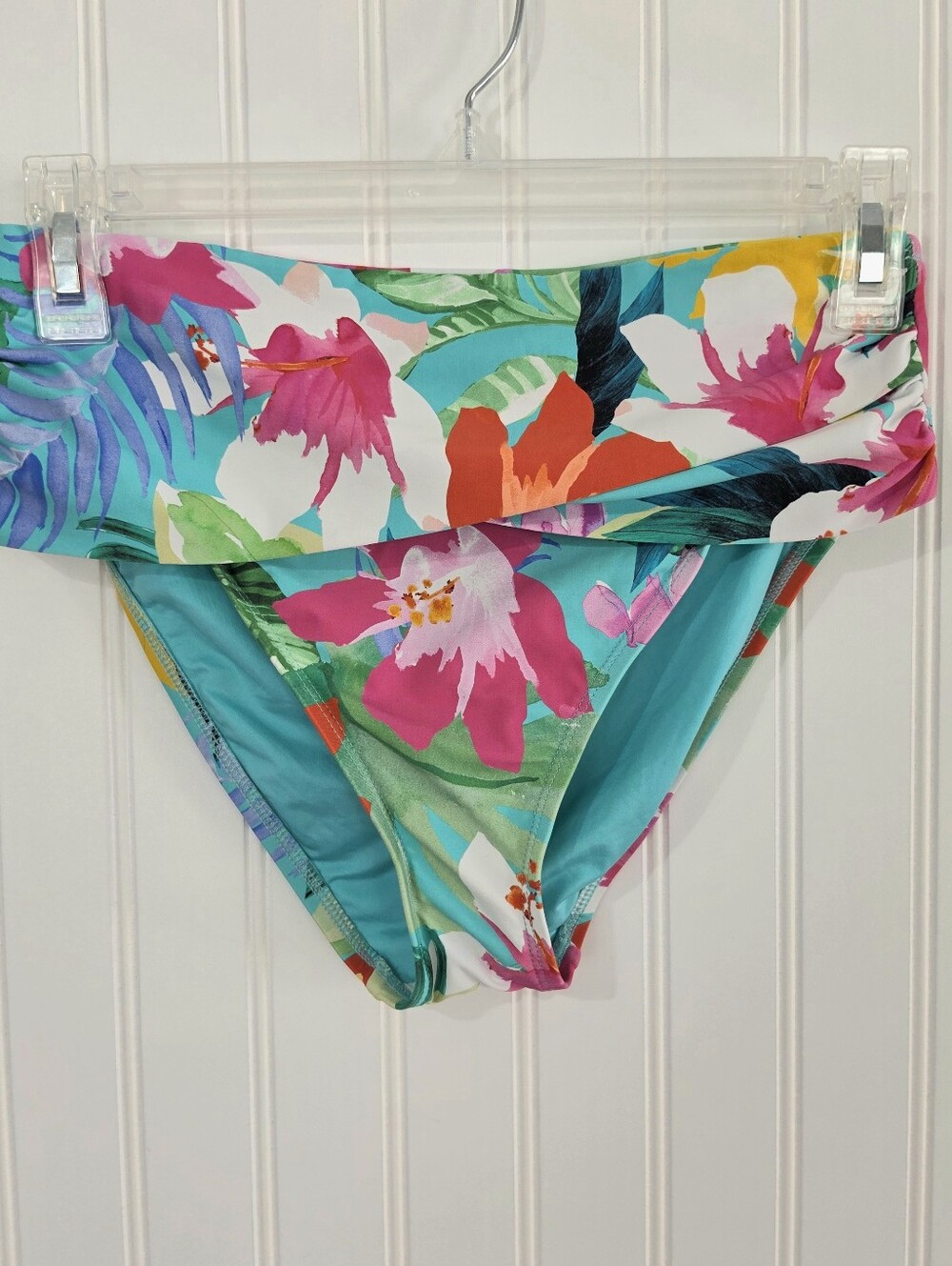La Blanca | Floral High Waisted Bikini Bottoms Medium